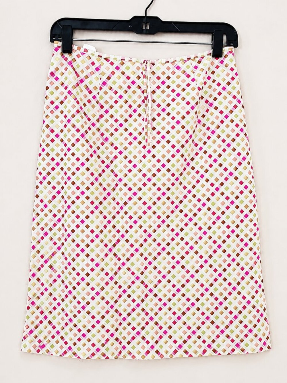 The Original Women’s Pink/Cream Knee Length A-line Skirt SZ L